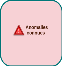 Anomalies connues